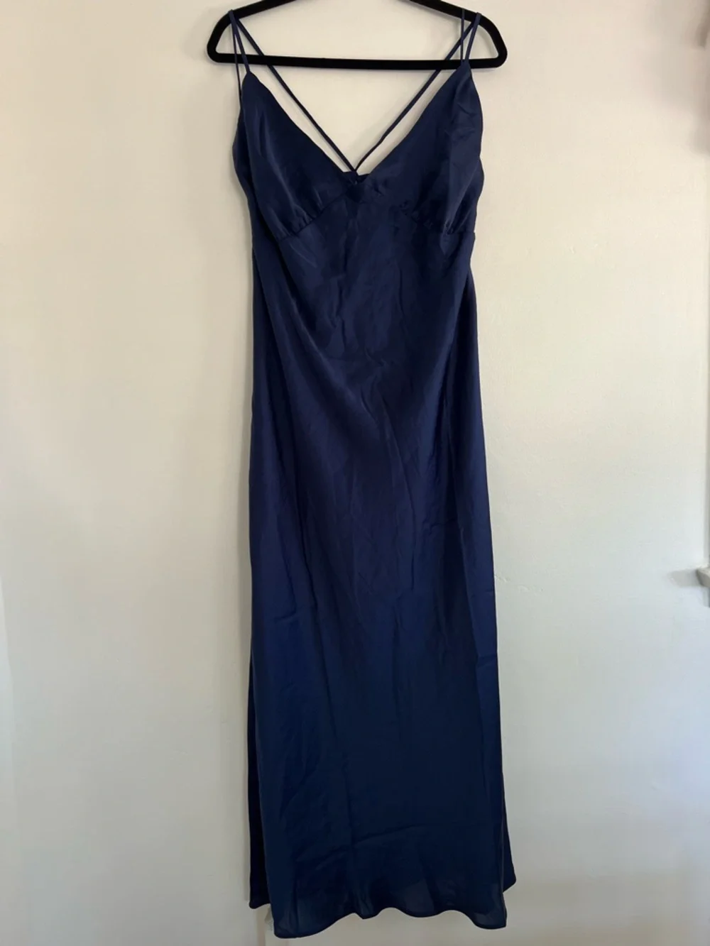 NWT XL Abercrombie & Fitch Tie-Back Maxi Dress in Blue Midnight Blue